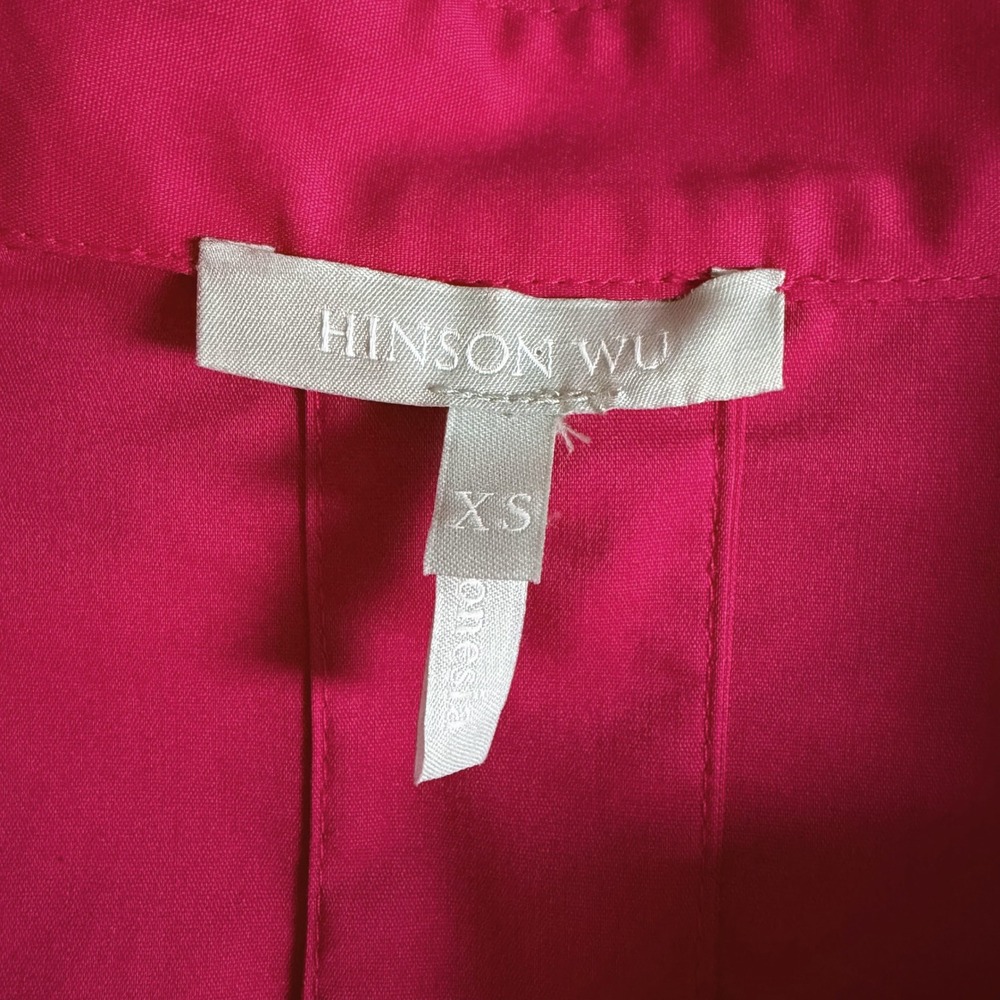 HINSON WU Aileen Dress Fuchsia Pink Button Front Collared‎ Shirt Dress XS - Picture 9 of 9